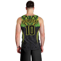 Custom Cook Islands Rugby Men Tank Top Tatau Art Sport Style Black Color