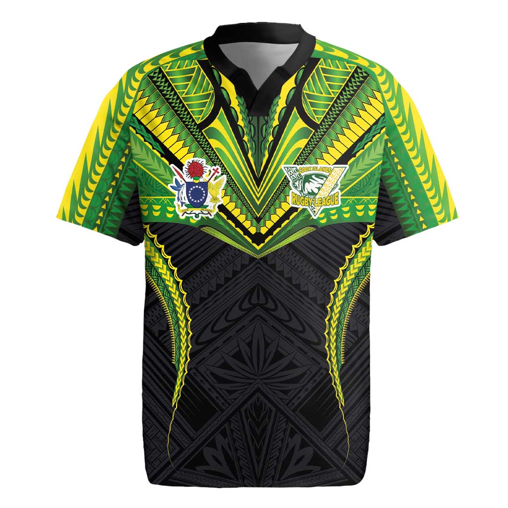 Custom Cook Islands Rugby Rugby Jersey Tatau Art Sport Style Black Color