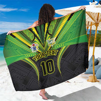 Custom Cook Islands Rugby Sarong Tatau Art Sport Style Black Color