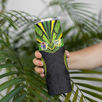 Custom Cook Islands Rugby Skinny Tumbler Tatau Art Sport Style Black Color LT03 - Polynesian Pride