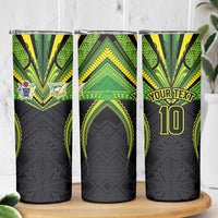 Custom Cook Islands Rugby Skinny Tumbler Tatau Art Sport Style Black Color LT03 - Polynesian Pride