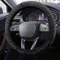 Cook Islands Rugby Steering Wheel Cover Tatau Art Sport Style Black Color