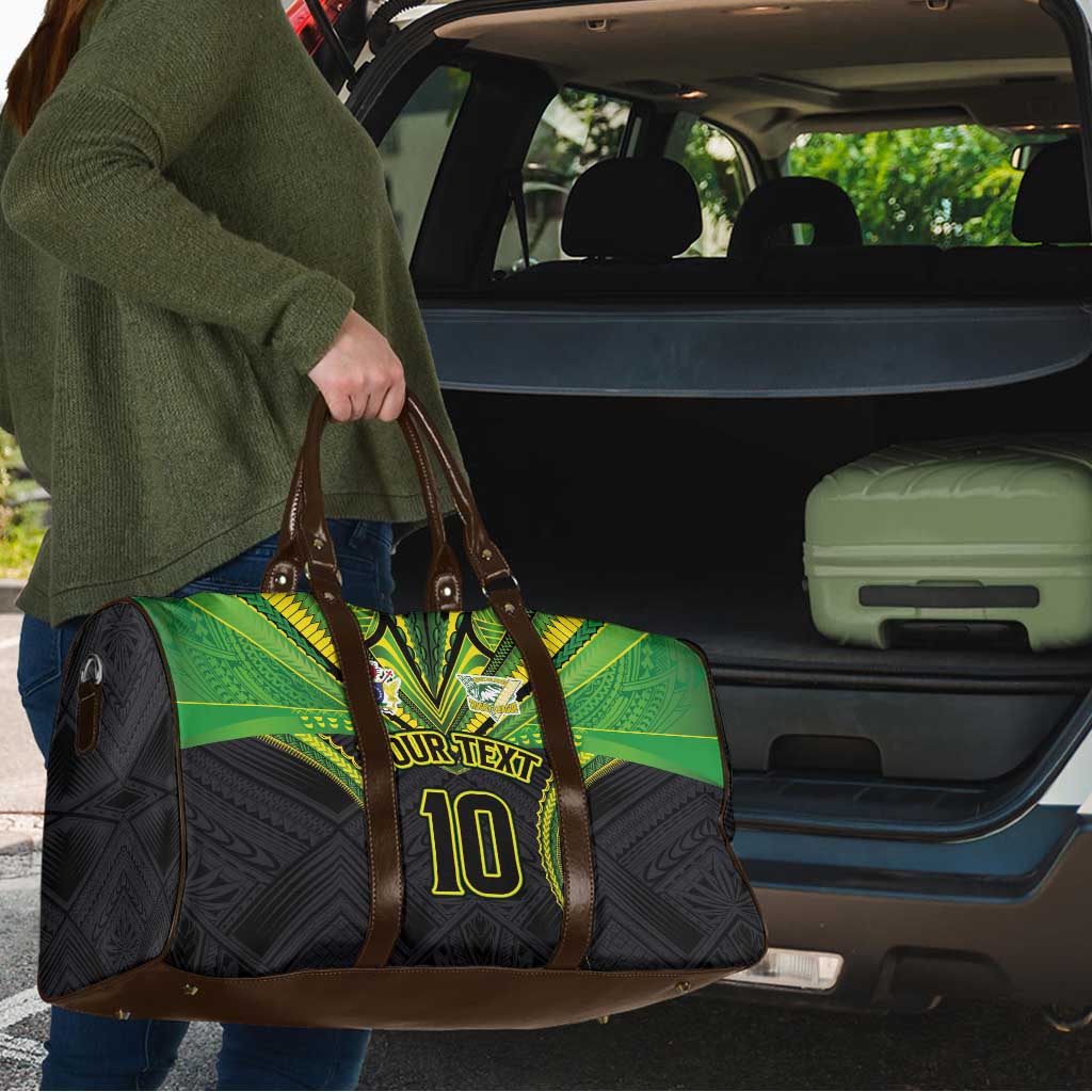 Custom Cook Islands Rugby Travel Bag Tatau Art Sport Style Black Color
