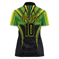 Custom Cook Islands Rugby Women Polo Shirt Tatau Art Sport Style Black Color