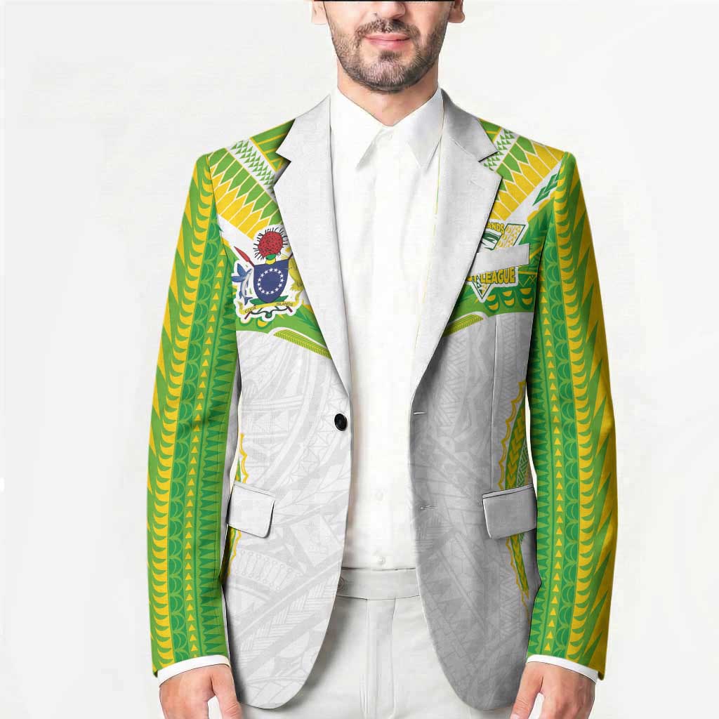 Custom Cook Islands Rugby Blazer Tatau Art Sport Style White Color