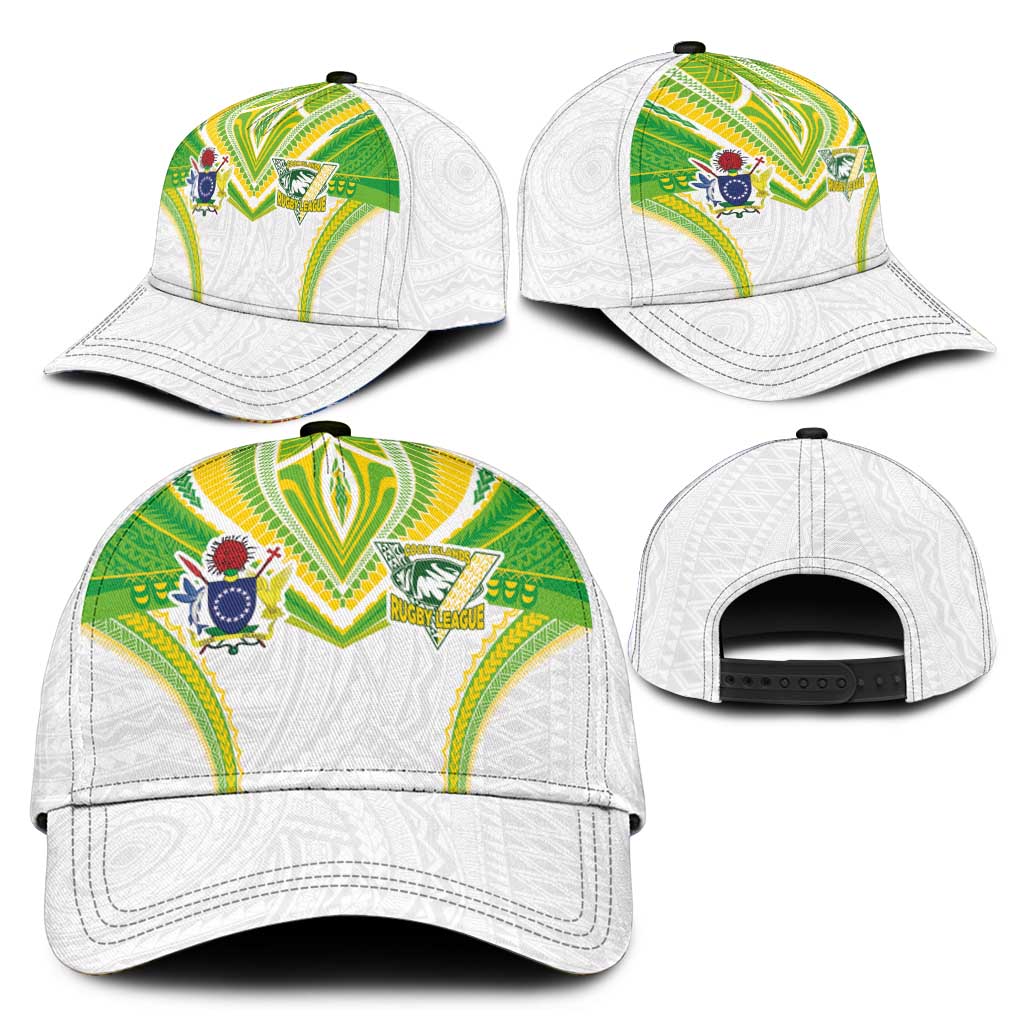 Cook Islands Rugby Classic Cap Tatau Art Sport Style White Color