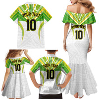 Custom Cook Islands Rugby Family Matching Mermaid Dress and Hawaiian Shirt Tatau Art Sport Style White Color LT03 - Polynesian Pride