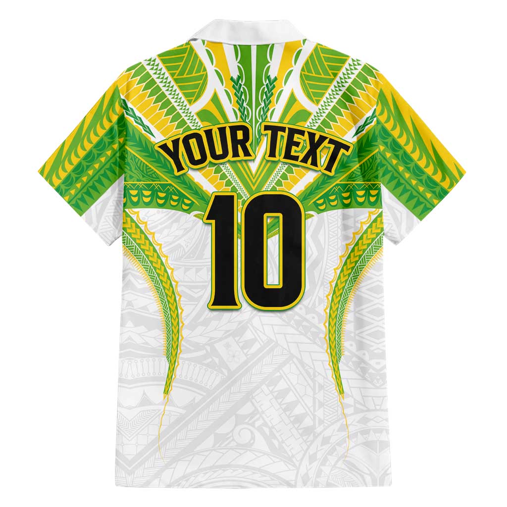 Custom Cook Islands Rugby Family Matching Puletasi and Hawaiian Shirt Tatau Art Sport Style White Color LT03 - Polynesian Pride