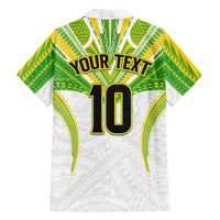 Custom Cook Islands Rugby Family Matching Short Sleeve Bodycon Dress and Hawaiian Shirt Tatau Art Sport Style White Color LT03 - Polynesian Pride