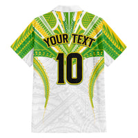 Custom Cook Islands Rugby Hawaiian Shirt Tatau Art Sport Style White Color