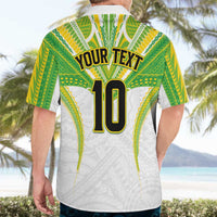 Custom Cook Islands Rugby Hawaiian Shirt Tatau Art Sport Style White Color