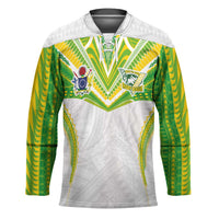 Custom Cook Islands Rugby Hockey Jersey Tatau Art Sport Style White Color