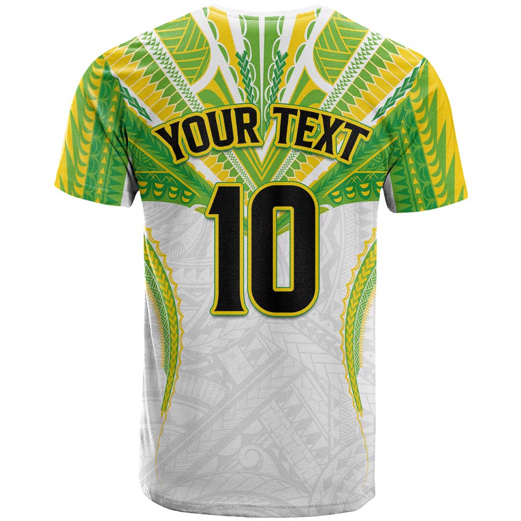 Custom Cook Islands Rugby T Shirt Tatau Art Sport Style White Color