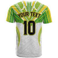 Custom Cook Islands Rugby T Shirt Tatau Art Sport Style White Color