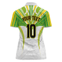 Custom Cook Islands Rugby Women Polo Shirt Tatau Art Sport Style White Color