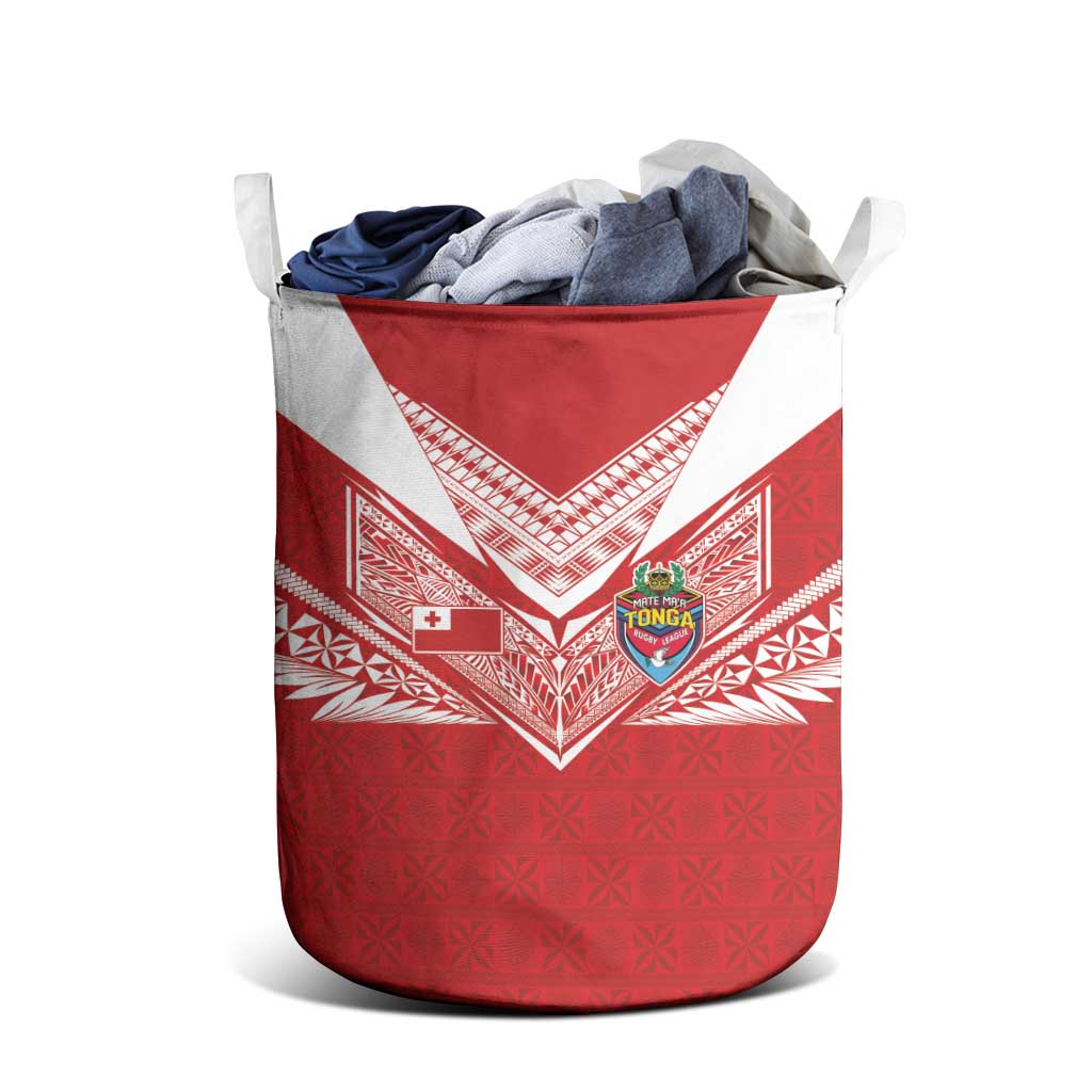 Tonga Rugby Laundry Basket Ngatu Motifs and Pacific Patterns