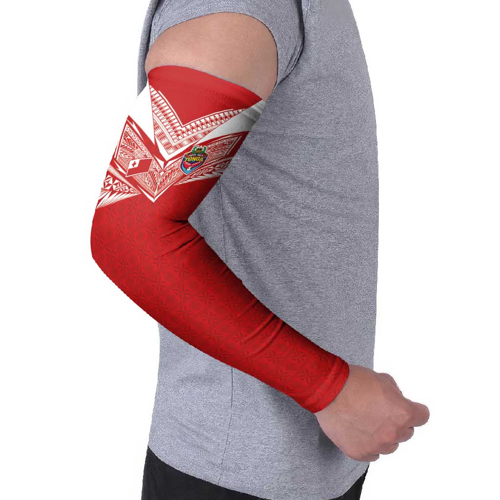 Custom Tonga Rugby Arm Sleeves Ngatu Motifs and Pacific Patterns