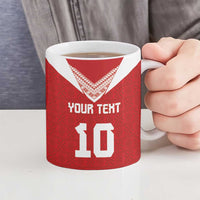Custom Tonga Rugby Ceramic Mug Ngatu Motifs and Pacific Patterns