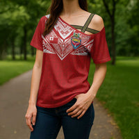 Custom Tonga Rugby Cross Shoulder Shirt Ngatu Motifs and Pacific Patterns