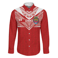 Custom Tonga Rugby Family Matching Long Sleeve Bodycon Dress and Hawaiian Shirt Ngatu Motifs and Pacific Patterns
