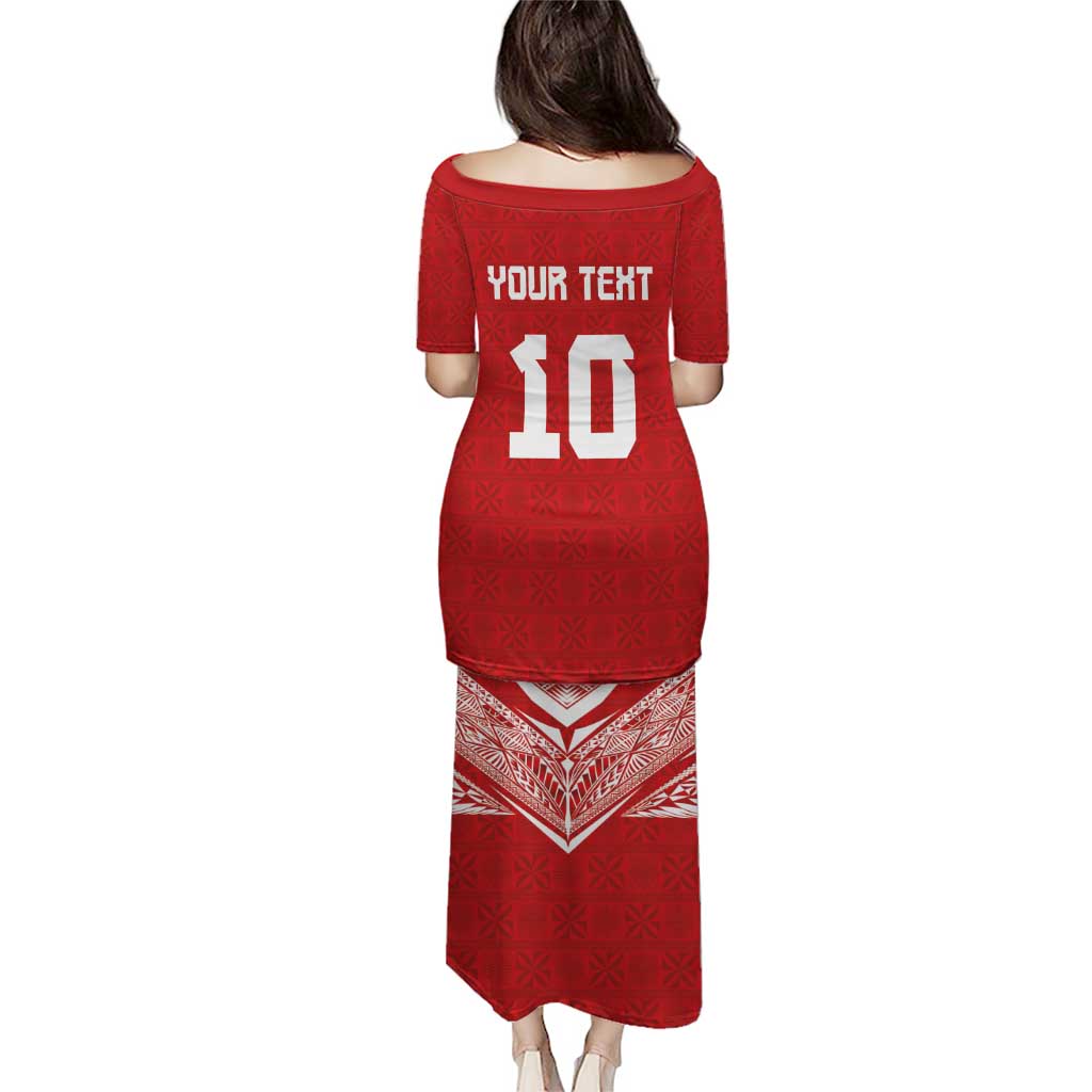 Custom Tonga Rugby Family Matching Puletasi and Hawaiian Shirt Ngatu Motifs and Pacific Patterns