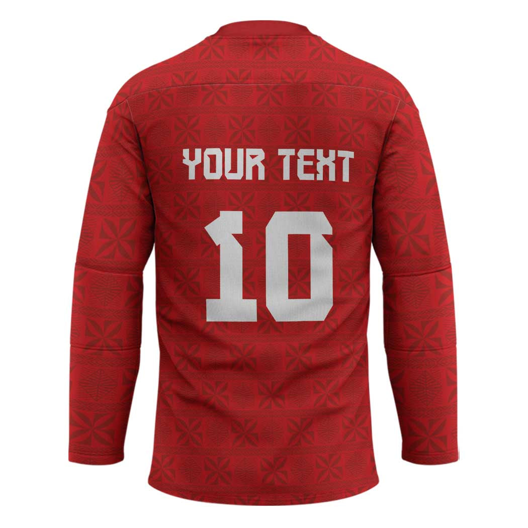 Custom Tonga Rugby Hockey Jersey Ngatu Motifs and Pacific Patterns