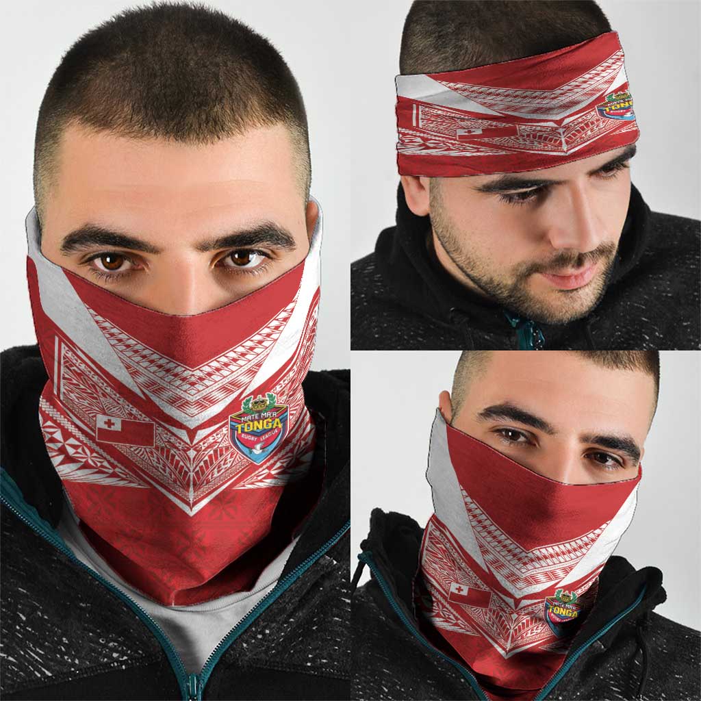 Tonga Rugby Neck Gaiter Ngatu Motifs and Pacific Patterns