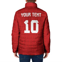 Custom Tonga Rugby Padded Jacket Ngatu Motifs and Pacific Patterns