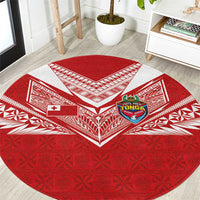 Tonga Rugby Round Carpet Ngatu Motifs and Pacific Patterns