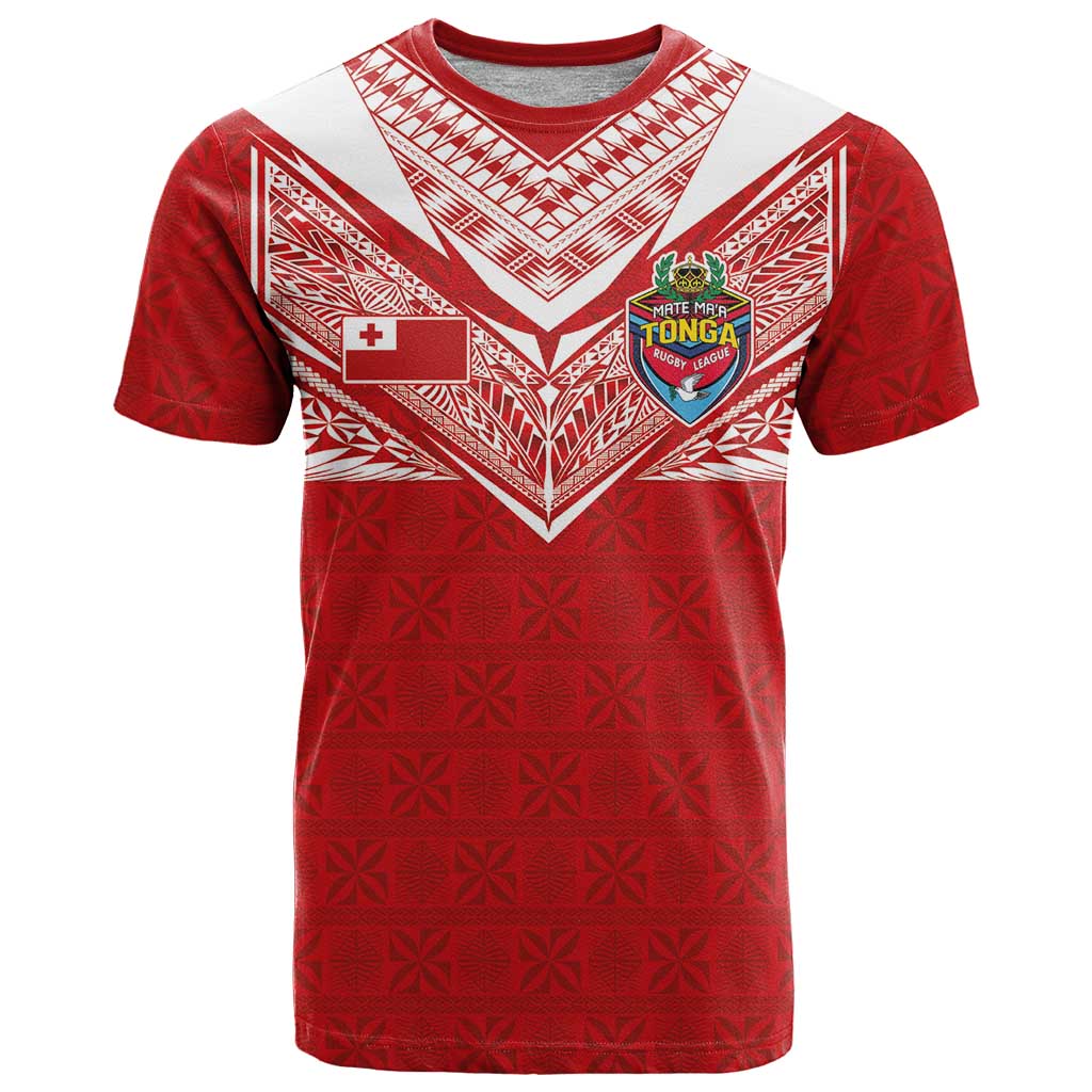 Custom Tonga Rugby T Shirt Ngatu Motifs and Pacific Patterns