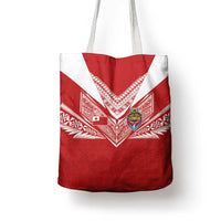 Tonga Rugby Tote Bag Ngatu Motifs and Pacific Patterns