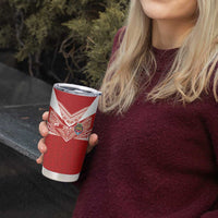 Custom Tonga Rugby Tumbler Cup Ngatu Motifs and Pacific Patterns