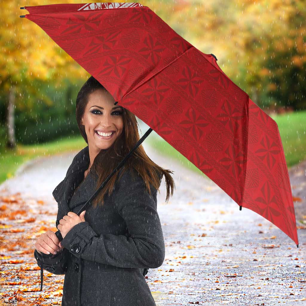 Tonga Rugby Umbrella Ngatu Motifs and Pacific Patterns