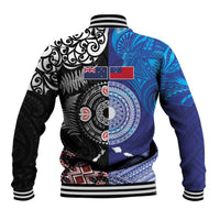 Samoa and Aotearoa Together Baseball Jacket Tatau Art Tattoos-Taniko and Maori with Fern