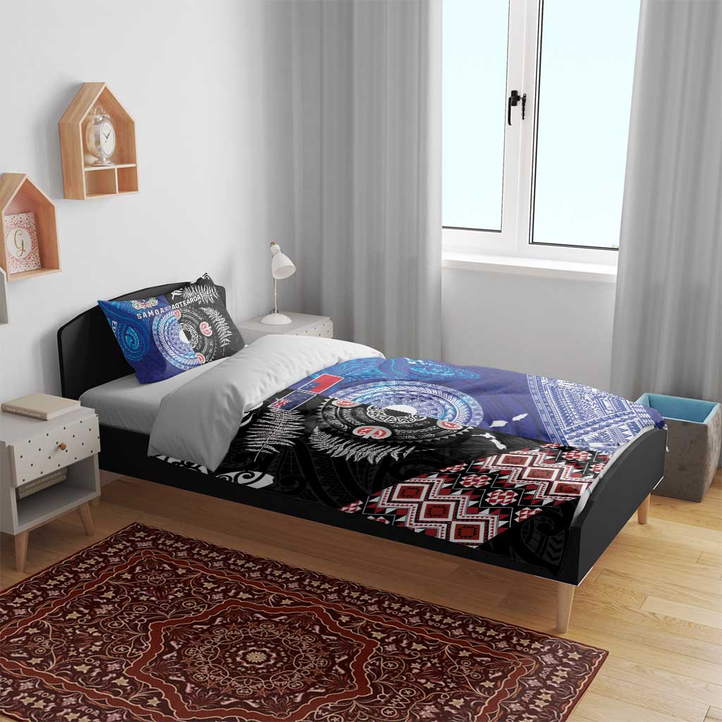 Samoa and Aotearoa Together Bedding Set Tatau Art Tattoos-Taniko and Maori with Fern