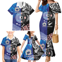 Samoa and Aotearoa Together Family Matching Mermaid Dress and Hawaiian Shirt Tatau Art Tattoos-Taniko and Maori with Fern LT03 - Polynesian Pride
