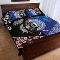 Samoa and Aotearoa Together Quilt Bed Set Tatau Art Tattoos-Taniko and Maori with Fern