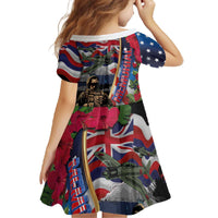 Hawaii and United States Memorial Day Family Matching Off The Shoulder Long Sleeve Dress and Hawaiian Shirt Honor and Remember The Fallen LT03 - Polynesian Pride