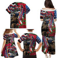 Hawaii and United States Memorial Day Family Matching Puletasi and Hawaiian Shirt Honor and Remember The Fallen LT03 - Polynesian Pride