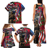 Hawaii and United States Memorial Day Family Matching Tank Maxi Dress and Hawaiian Shirt Honor and Remember The Fallen LT03 - Polynesian Pride