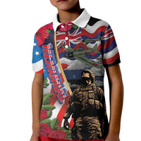 Hawaii and United States Memorial Day Kid Polo Shirt Honor and Remember The Fallen