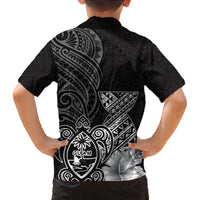 Guam Latte Stone Chamorro Culture Family Matching Off The Shoulder Long Sleeve Dress and Hawaiian Shirt Tapa Pattern LT03 - Polynesian Pride