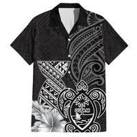 Guam Latte Stone Chamorro Culture Family Matching Off The Shoulder Long Sleeve Dress and Hawaiian Shirt Tapa Pattern LT03 Dad's Shirt - Short Sleeve Black - Polynesian Pride