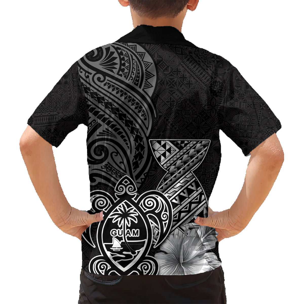 Guam Latte Stone Chamorro Culture Kid Hawaiian Shirt Tapa Pattern