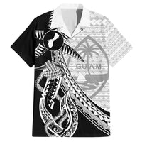 Guam Fish Hook and Palm Tree Family Matching Off Shoulder Short Dress and Hawaiian Shirt Polynesian Pattern Half Style
