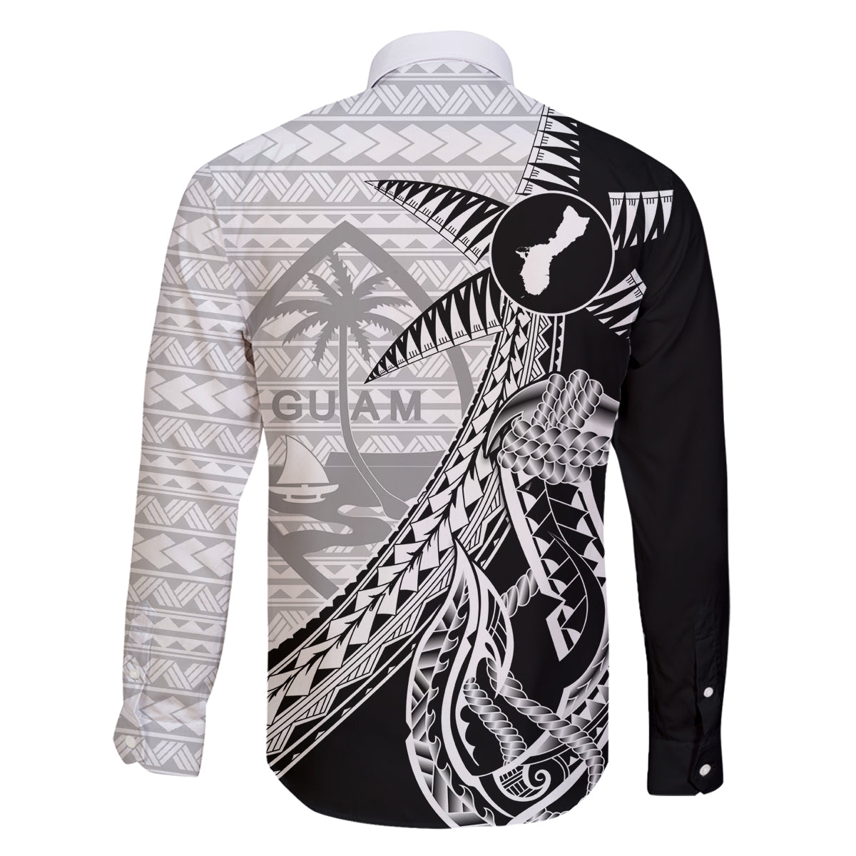 Guam Fish Hook and Palm Tree Family Matching Tank Maxi Dress and Hawaiian Shirt Polynesian Pattern Half Style