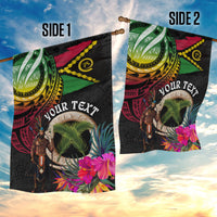 Personalised Vanuatu 44th Anniversary Garden Flag Boars Tusk and Melanesian Warrior Indipendens Dei
