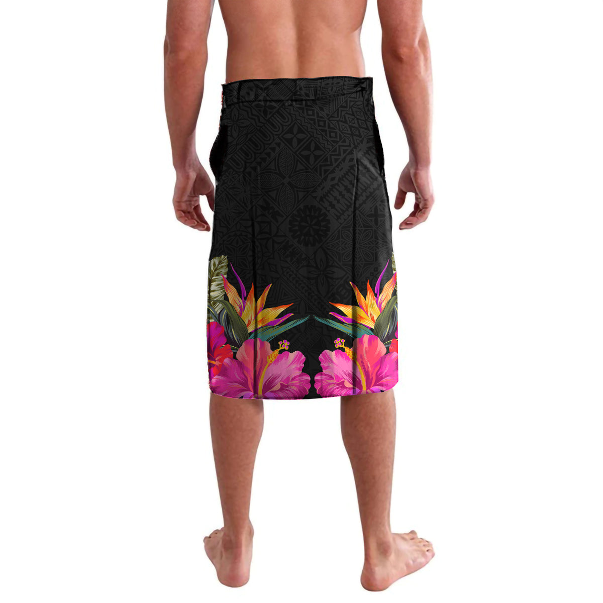 Personalised Vanuatu 44th Anniversary Lavalava Boars Tusk and Melanesian Warrior Indipendens Dei
