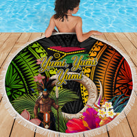 Vanuatu Independence Day Beach Blanket Boars Tusk and Melanesian Warrior Indipendens Dei