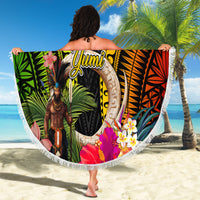 Vanuatu Independence Day Beach Blanket Boars Tusk and Melanesian Warrior Indipendens Dei